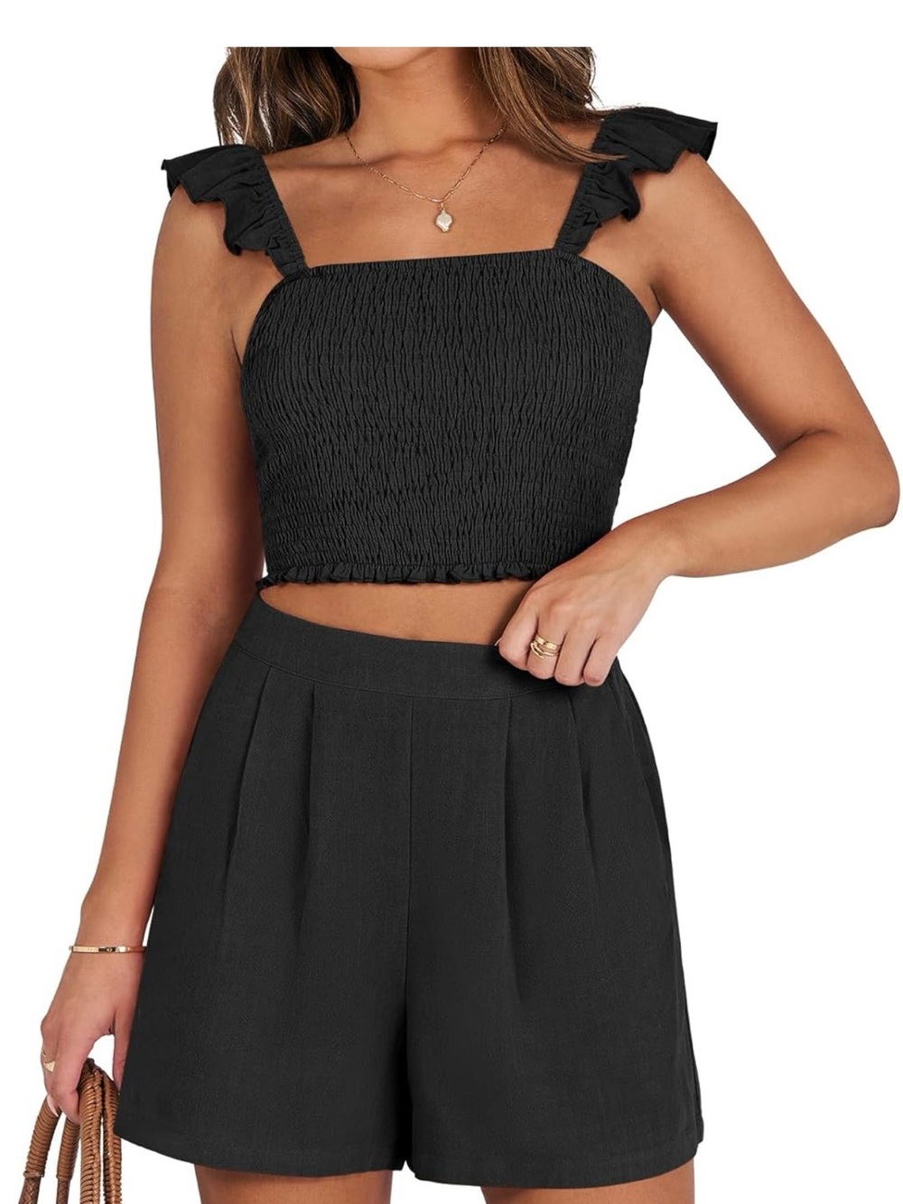 Anrabess 2-Piece Set with Linen Shorts